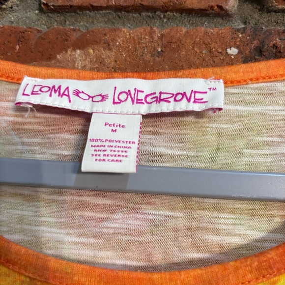 Leoma Lovegrove womens sailboat polyester short sleeve t-shirt orange PM - Picture 2 of 3